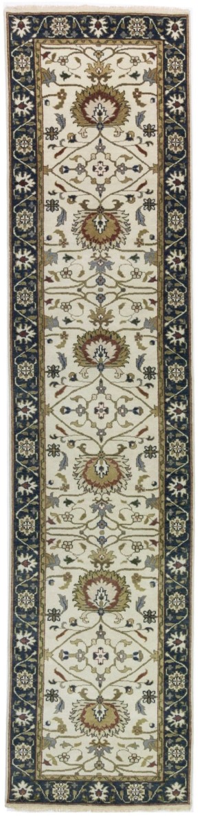 Cream Floral Osh Chobi 3X13 Peshawar Oriental Runner Rug