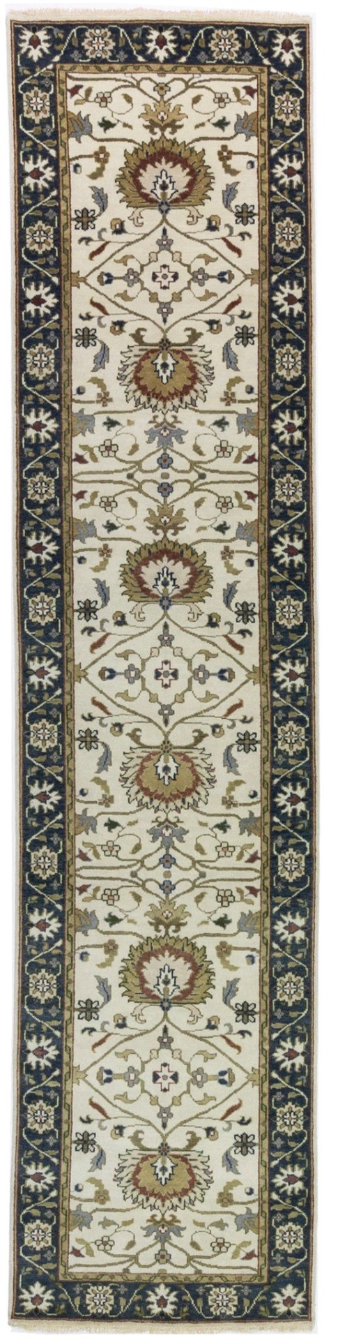 Cream Floral Osh Chobi 3X13 Peshawar Oriental Runner Rug