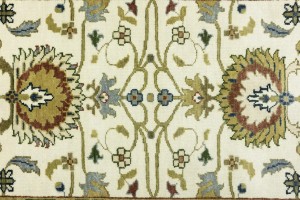 Cream Floral Osh Chobi 3X13 Peshawar Oriental Runner Rug