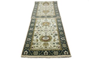 Cream Floral Osh Chobi 3X13 Peshawar Oriental Runner Rug