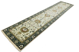 Cream Floral Osh Chobi 3X13 Peshawar Oriental Runner Rug