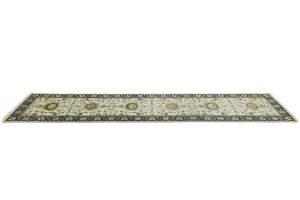 Cream Floral Osh Chobi 3X13 Peshawar Oriental Runner Rug
