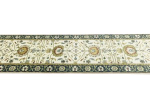 Cream Floral Osh Chobi 3X13 Peshawar Oriental Runner Rug