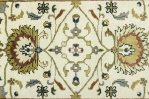Cream Floral Osh Chobi 3X13 Peshawar Oriental Runner Rug