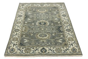 Taupe Floral Osh Chobi 4X6 Peshawar Oriental Rug