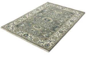 Taupe Floral Osh Chobi 4X6 Peshawar Oriental Rug
