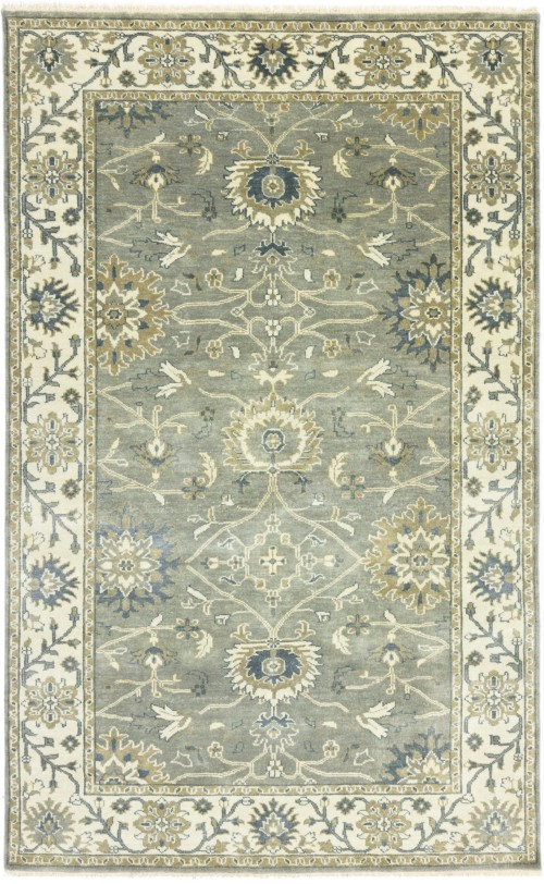 Taupe Floral Osh Chobi 5X8 Peshawar Oriental Rug