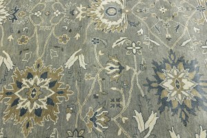 Taupe Floral Osh Chobi 9X12 Peshawar Oriental Rug