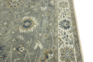 Taupe Floral Osh Chobi 9X12 Peshawar Oriental Rug
