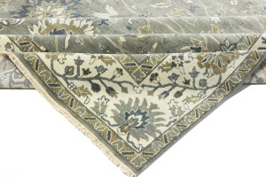 Taupe Floral Osh Chobi 9X12 Peshawar Oriental Rug