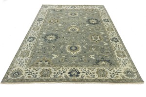 Taupe Floral Osh Chobi 9X12 Peshawar Oriental Rug