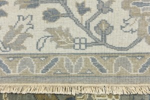 Taupe Floral Osh Chobi 9X12 Peshawar Oriental Rug