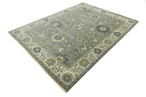 Taupe Floral Osh Chobi 9X12 Peshawar Oriental Rug