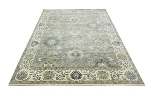 Taupe Floral Osh Chobi 9X12 Peshawar Oriental Rug