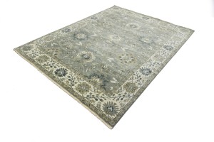 Taupe Floral Osh Chobi 9X12 Peshawar Oriental Rug