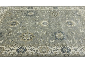 Taupe Floral Osh Chobi 9X12 Peshawar Oriental Rug