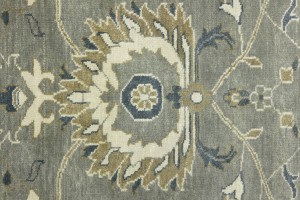 Taupe Floral Osh Chobi 9X12 Peshawar Oriental Rug