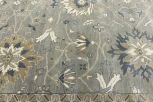 Taupe Floral Osh Chobi 10X14 Peshawar Oriental Rug