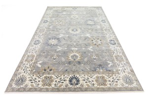 Taupe Floral Osh Chobi 10X14 Peshawar Oriental Rug