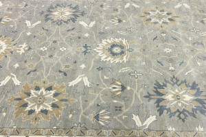 Taupe Floral Osh Chobi 10X14 Peshawar Oriental Rug