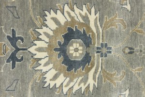 Taupe Floral Osh Chobi 10X14 Peshawar Oriental Rug