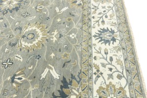 Taupe Floral Osh Chobi 12X15 Peshawar Oriental Rug