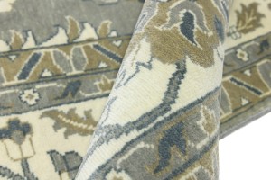 Taupe Floral Osh Chobi 12X15 Peshawar Oriental Rug