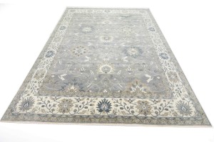 Taupe Floral Osh Chobi 12X15 Peshawar Oriental Rug
