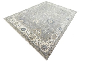 Taupe Floral Osh Chobi 12X15 Peshawar Oriental Rug