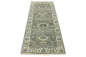Taupe Floral Osh Chobi 3X8 Peshawar Oriental Runner Rug
