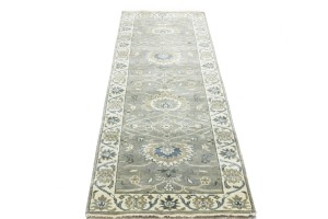 Taupe Floral Osh Chobi 3X8 Peshawar Oriental Runner Rug