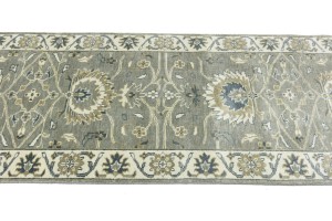 Taupe Floral Osh Chobi 3X8 Peshawar Oriental Runner Rug