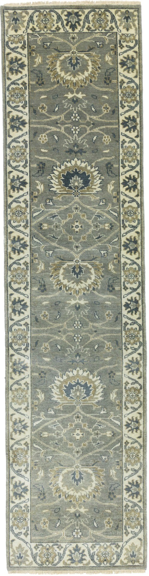 Taupe Floral Osh Chobi 3X10 Peshawar Oriental Runner Rug