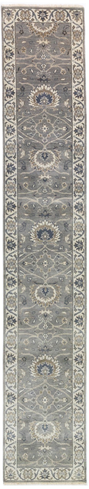 Taupe Floral Osh Chobi 3X14 Peshawar Oriental Runner Rug