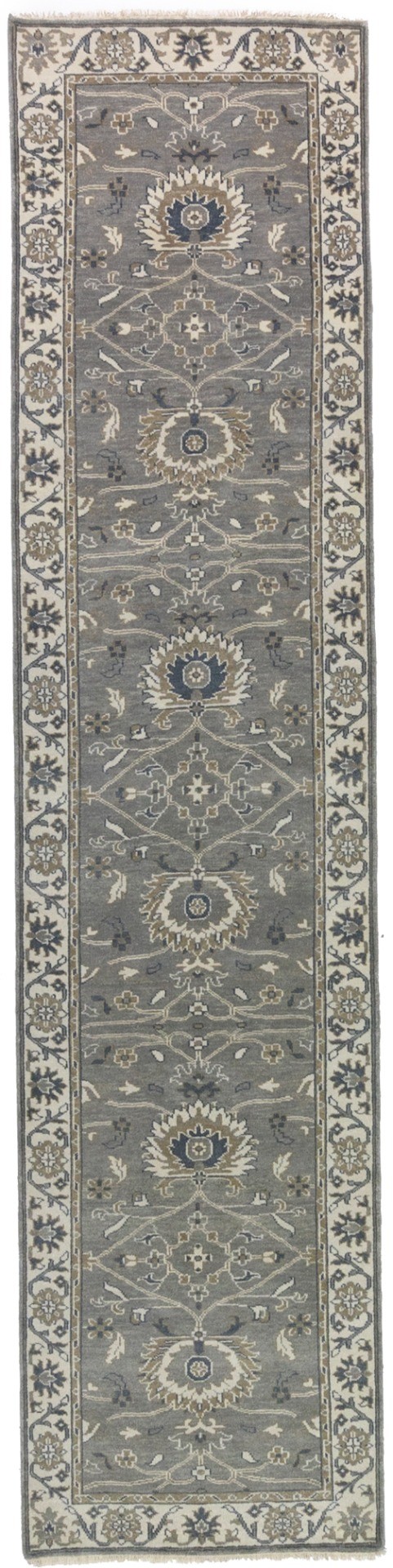 Taupe Floral Osh Chobi 3X13 Peshawar Oriental Runner Rug