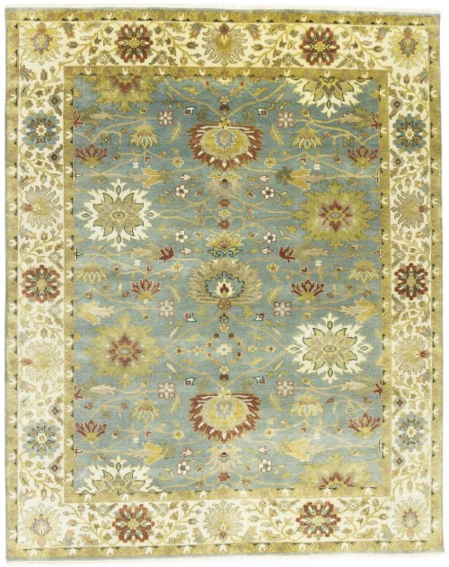 Blue-gray Floral Osh Chobi 8X10 Peshawar Oriental Rug