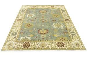 Blue-gray Floral Osh Chobi 8X10 Peshawar Oriental Rug
