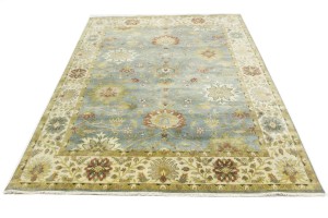 Blue-gray Floral Osh Chobi 8X10 Peshawar Oriental Rug