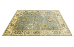 Blue-gray Floral Osh Chobi 8X10 Peshawar Oriental Rug