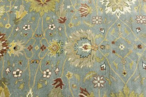 Blue-gray Floral Osh Chobi 9X12 Peshawar Oriental Rug
