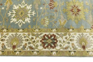 Blue-gray Floral Osh Chobi 9X12 Peshawar Oriental Rug