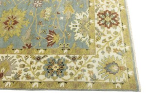Blue-gray Floral Osh Chobi 9X12 Peshawar Oriental Rug
