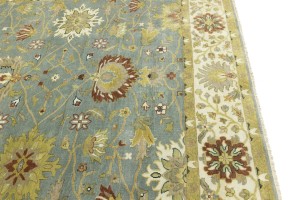 Blue-gray Floral Osh Chobi 9X12 Peshawar Oriental Rug