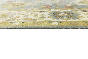 Blue-gray Floral Osh Chobi 9X12 Peshawar Oriental Rug