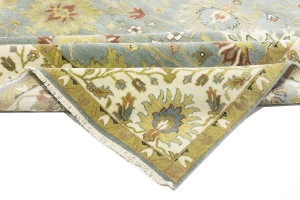 Blue-gray Floral Osh Chobi 9X12 Peshawar Oriental Rug