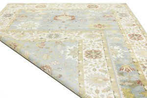 Blue-gray Floral Osh Chobi 9X12 Peshawar Oriental Rug