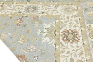 Blue-gray Floral Osh Chobi 9X12 Peshawar Oriental Rug