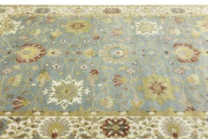 Blue-gray Floral Osh Chobi 9X12 Peshawar Oriental Rug