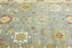 Blue-gray Floral Osh Chobi 9X12 Peshawar Oriental Rug