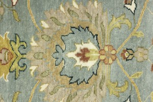 Blue-gray Floral Osh Chobi 9X12 Peshawar Oriental Rug
